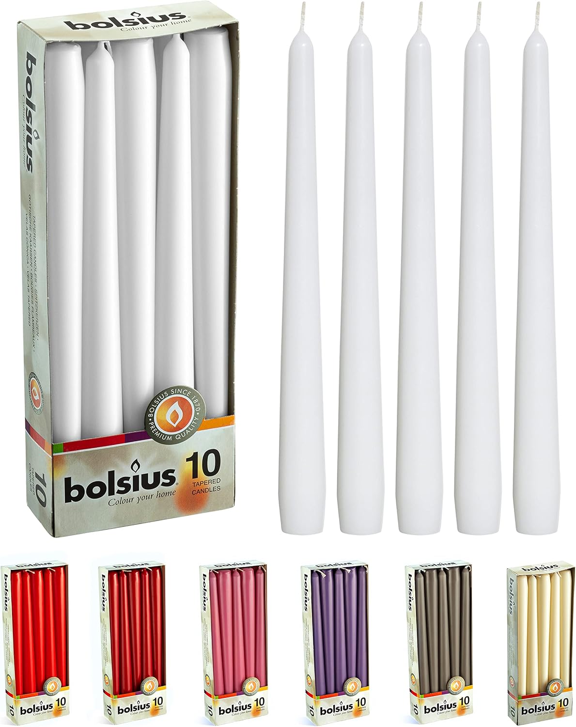 10-Pack Unscented Taper Candles