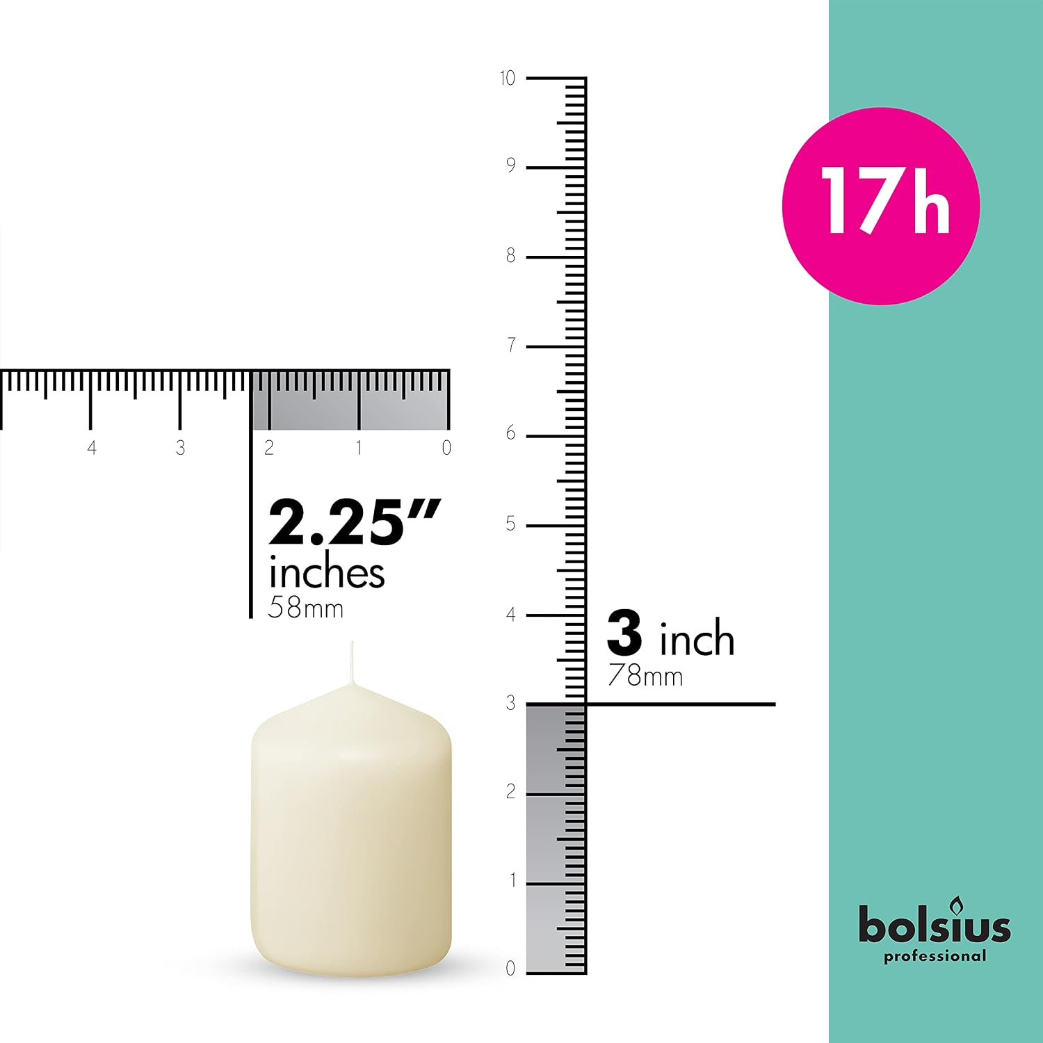 12-Pack Unscented Ivory Pillar Candles