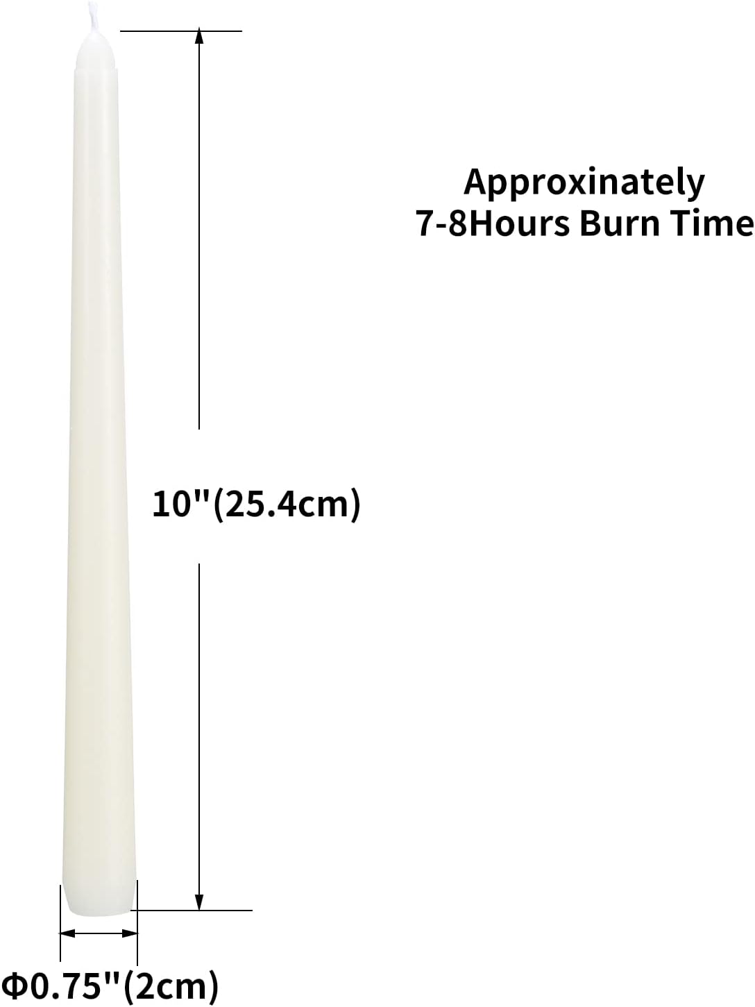20-Piece Ivory Taper Candle Set