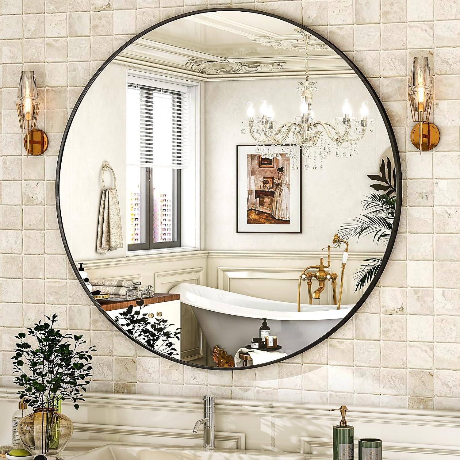 30 Inch Round Aluminium Wall Mirror
