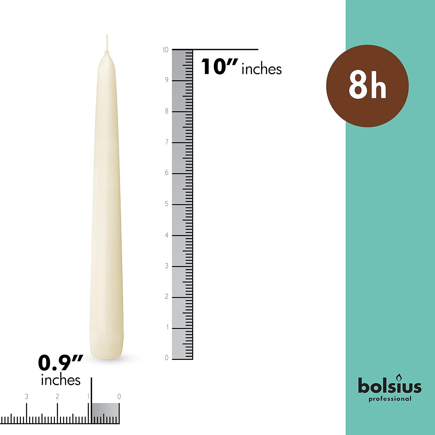 30-Pack Unscented Ivory Taper Candles