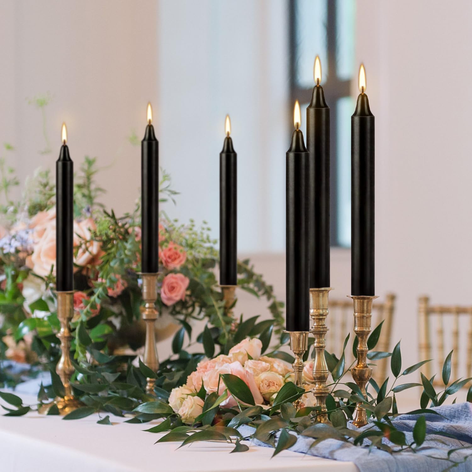 40-Piece Black Unscented Chime Candles