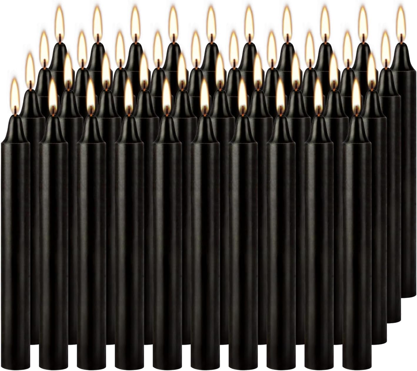 40-Piece Black Unscented Chime Candles