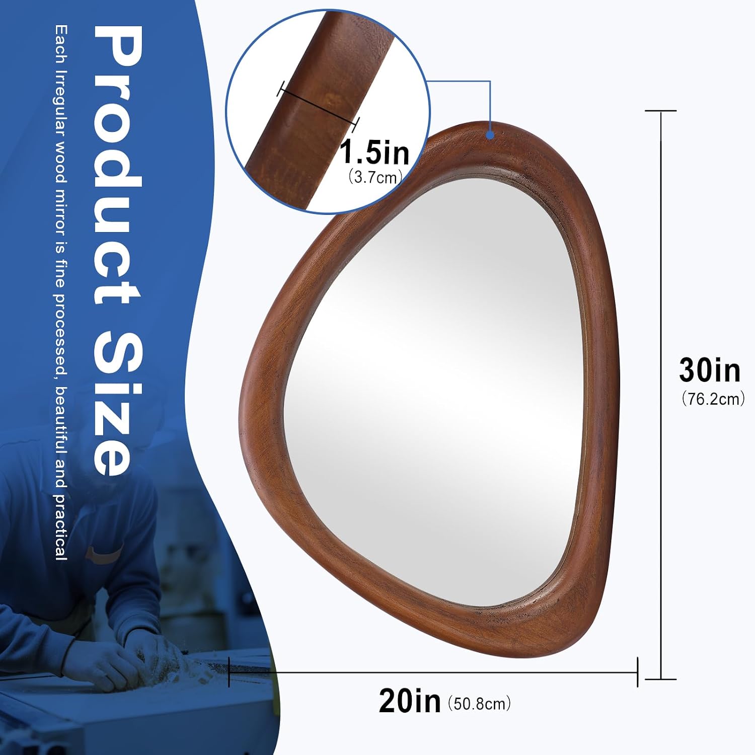 Abstract Shape Wood Wall Mirror
