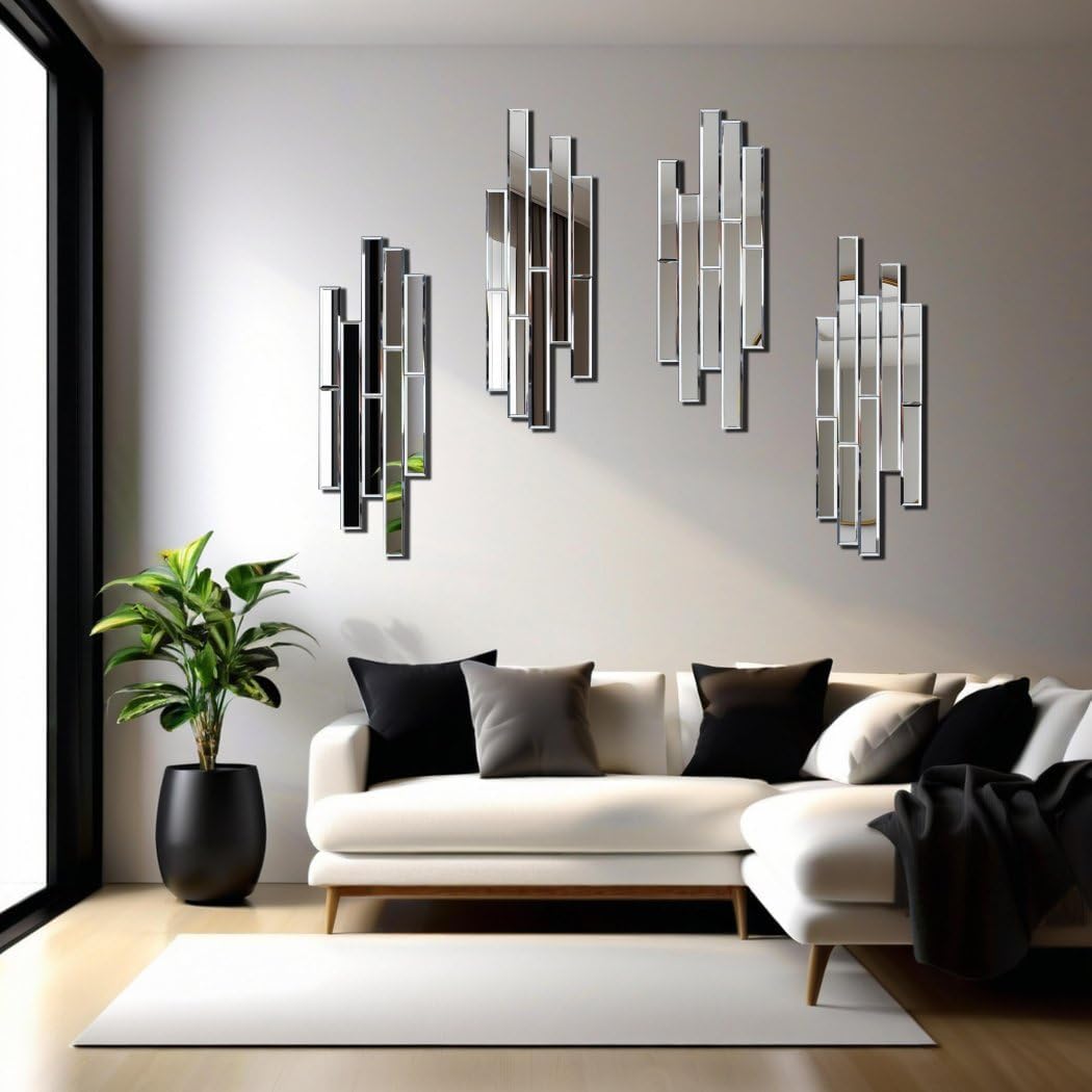 Four-Piece Bevelled Wall Mirror Set