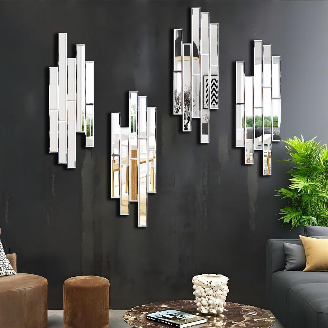 Four-Piece Bevelled Wall Mirror Set