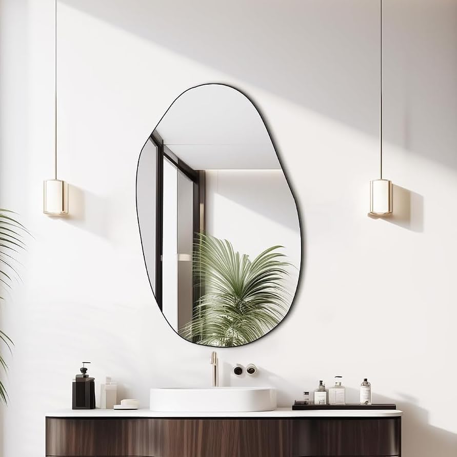 Frosted Edge Organic Wall Mirror
