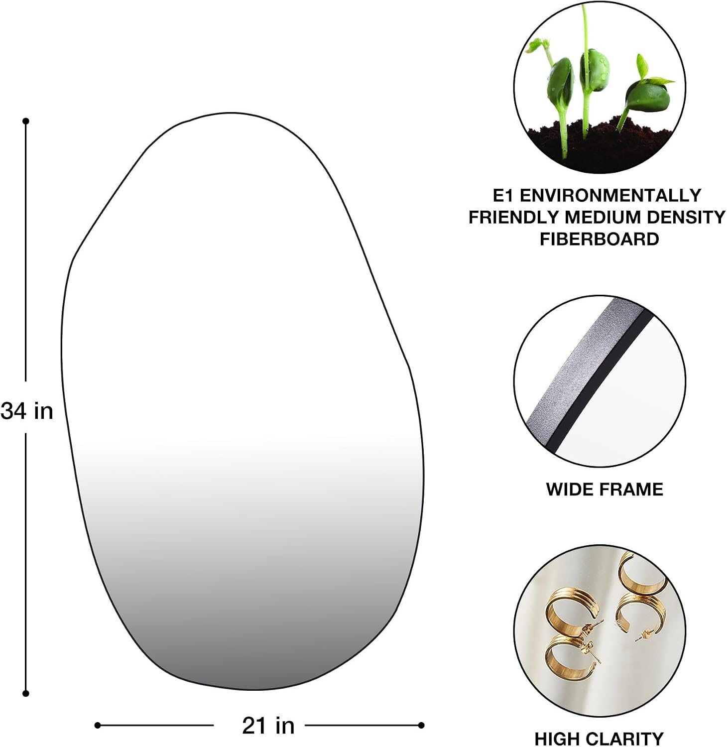 Frosted Edge Organic Wall Mirror