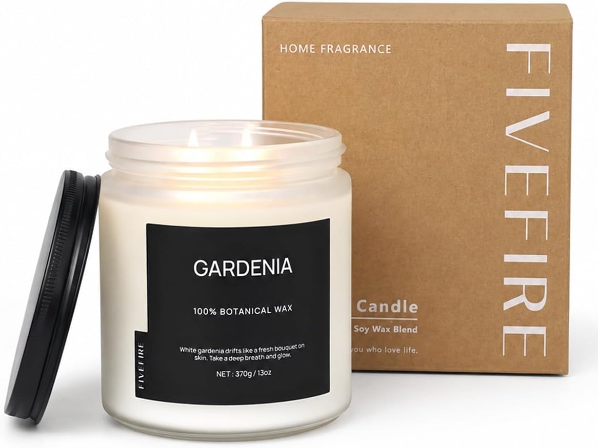 Gardenia White Floral Scented Soy Candle