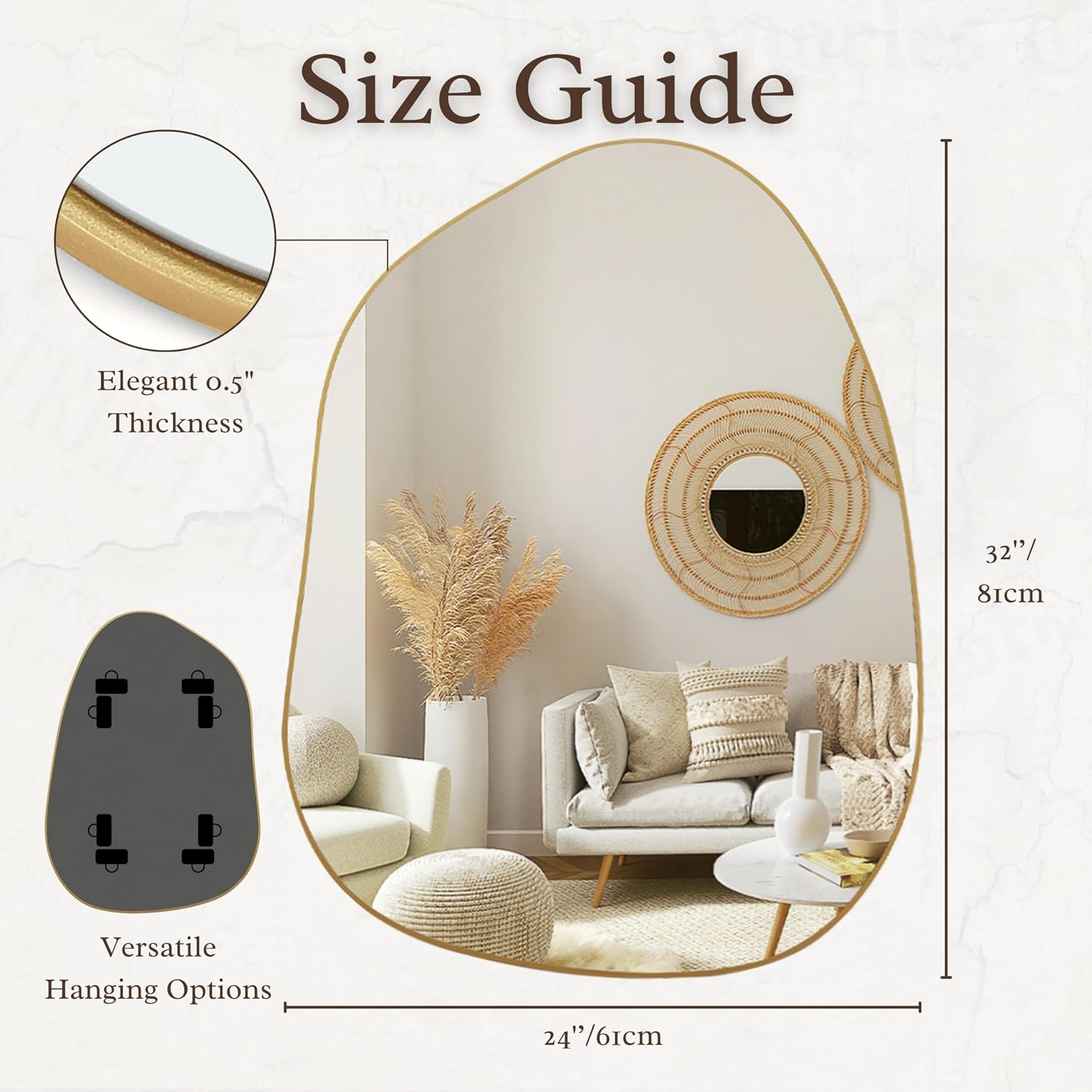Gold Asymmetrical Wall Mirror