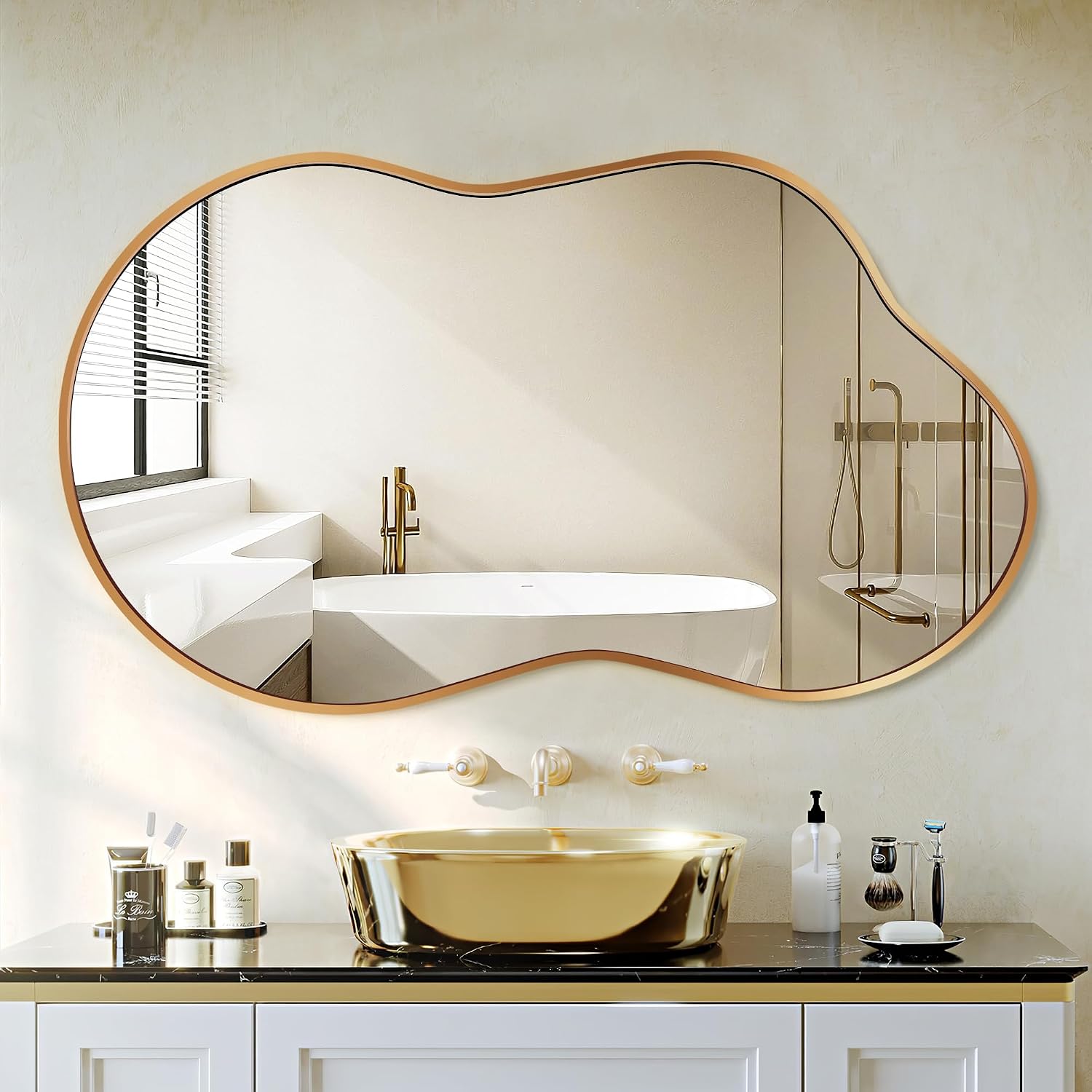 Gold Irregular Shape Wall Mirror