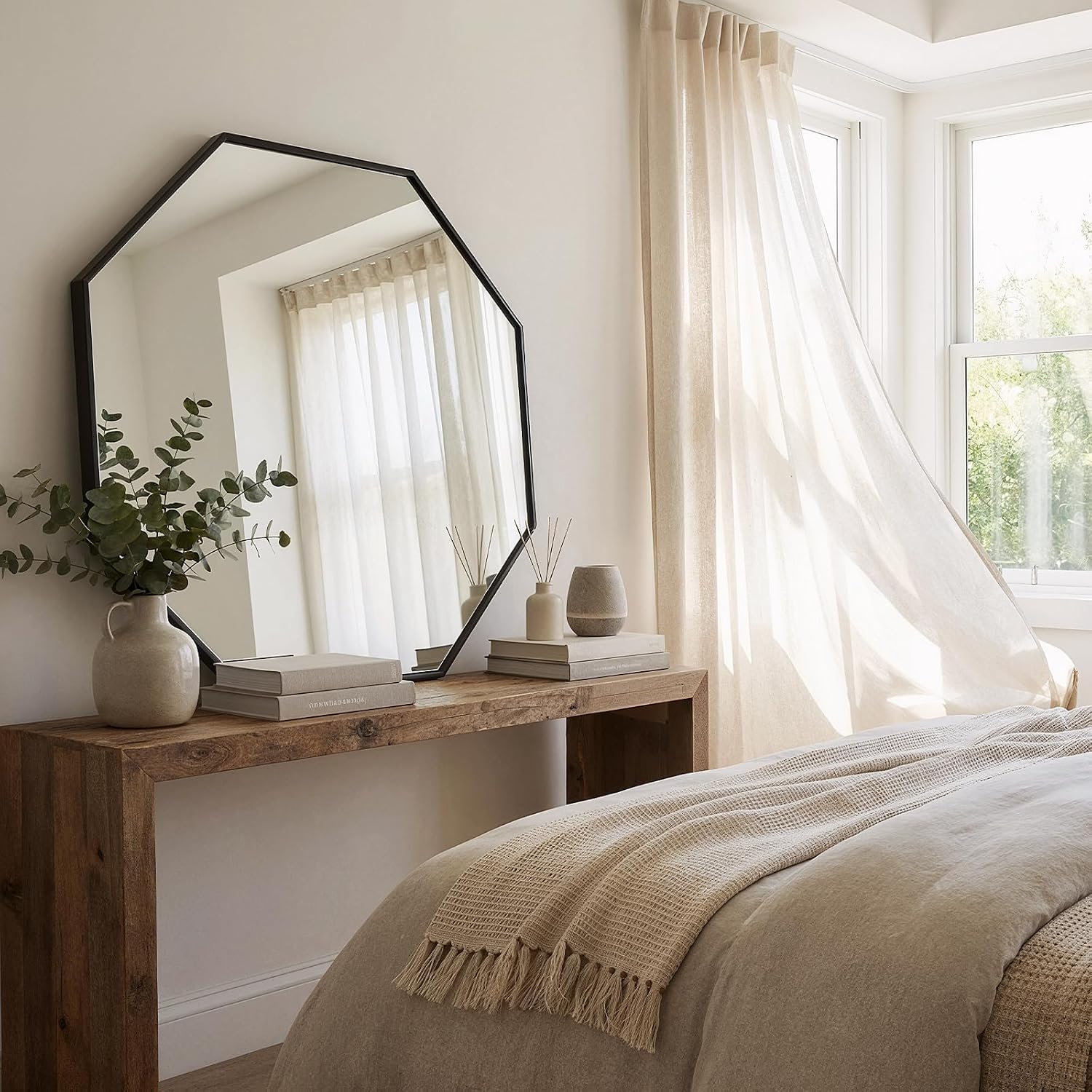 Octagon Frameless Wall Mirror