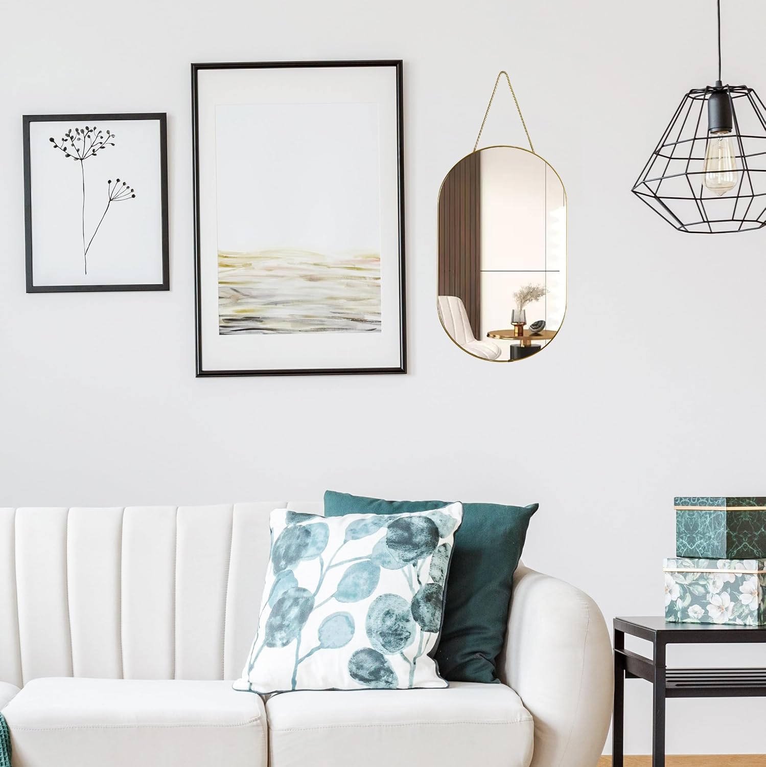 Oval Gold Framed Wall Mirror