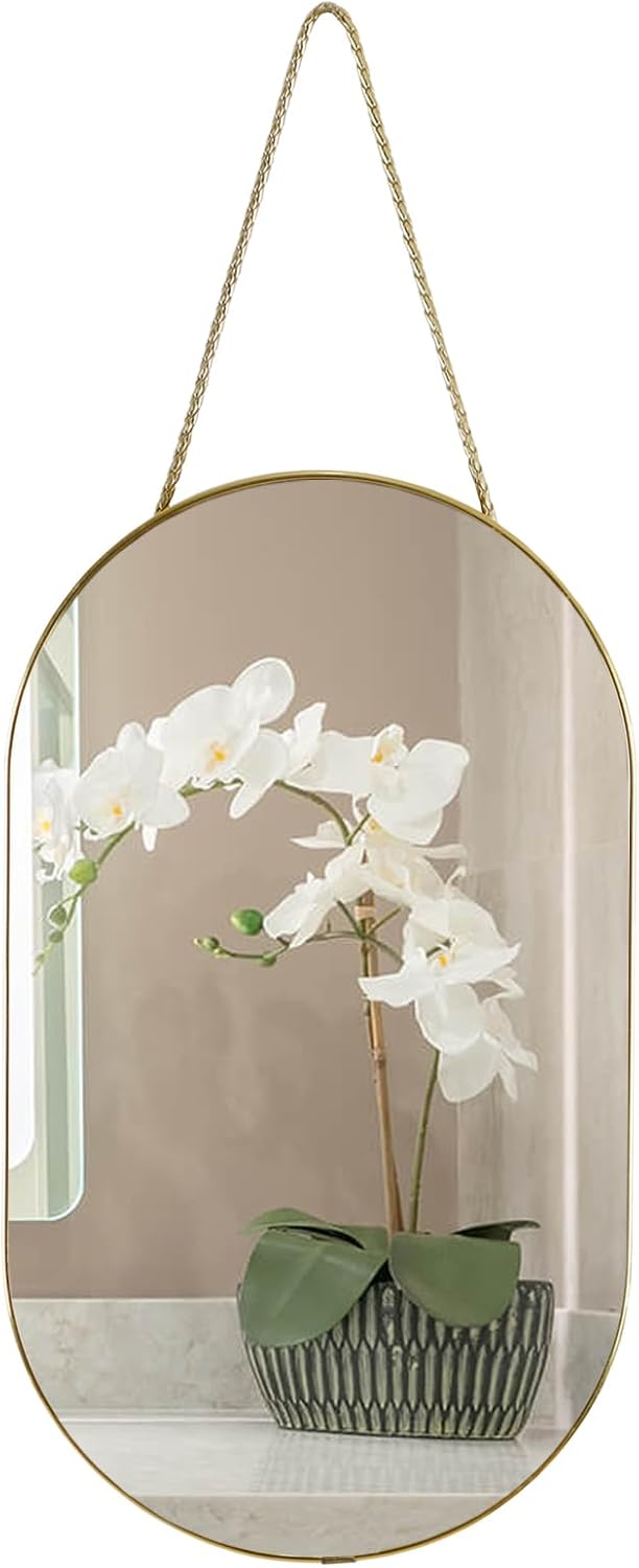 Oval Gold Framed Wall Mirror