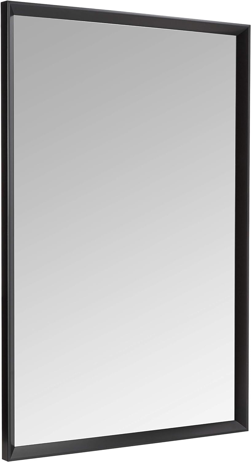 Rectangular Wall Mirror with Black Trim