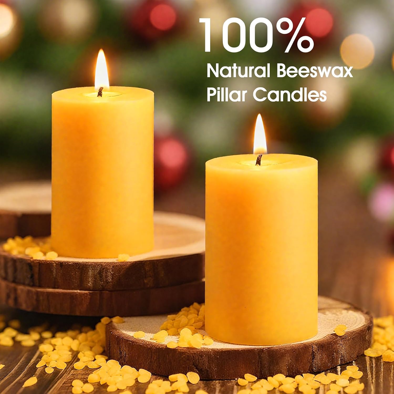 Six-Pack Pure Beeswax Pillar Candles