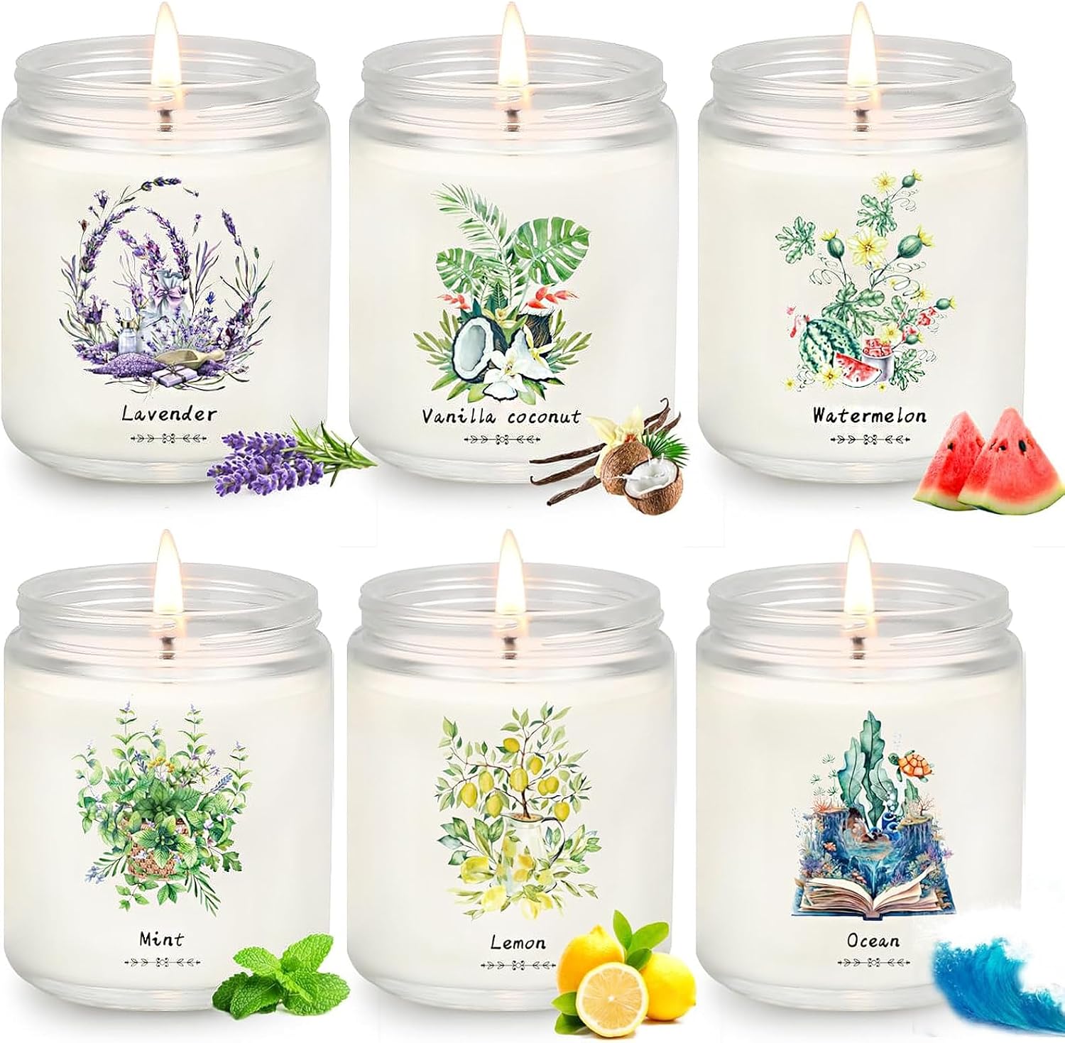 Six-Piece Assorted Scented Soy Candles