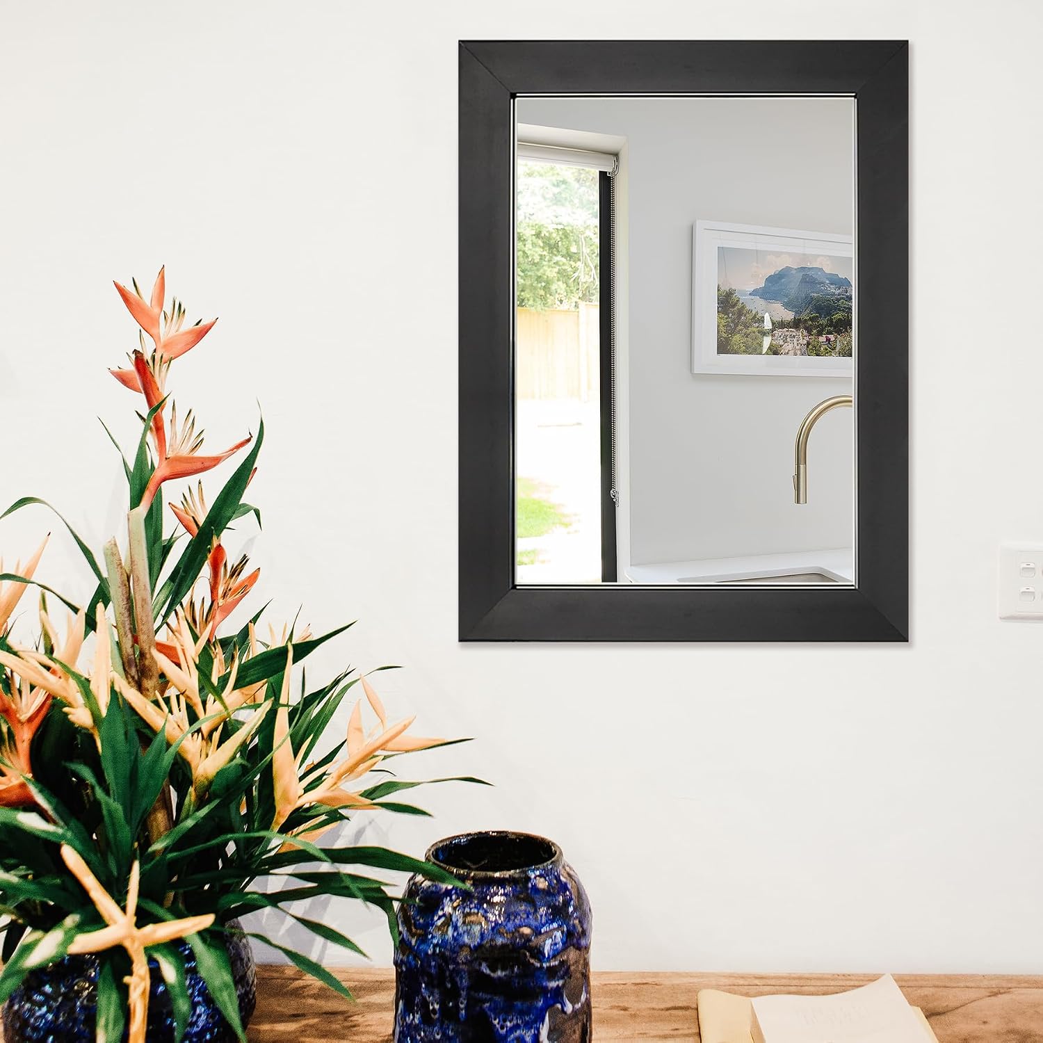 Small Black Rectangular Wall Mirror