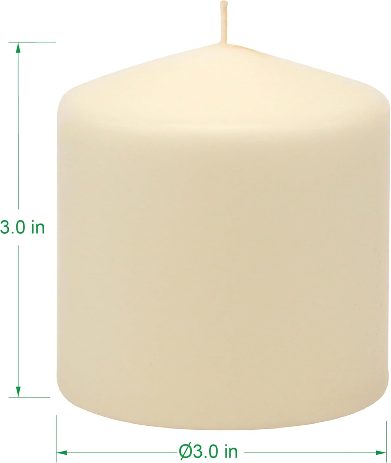 Three-Pack Unscented Ivory Pillar Candles