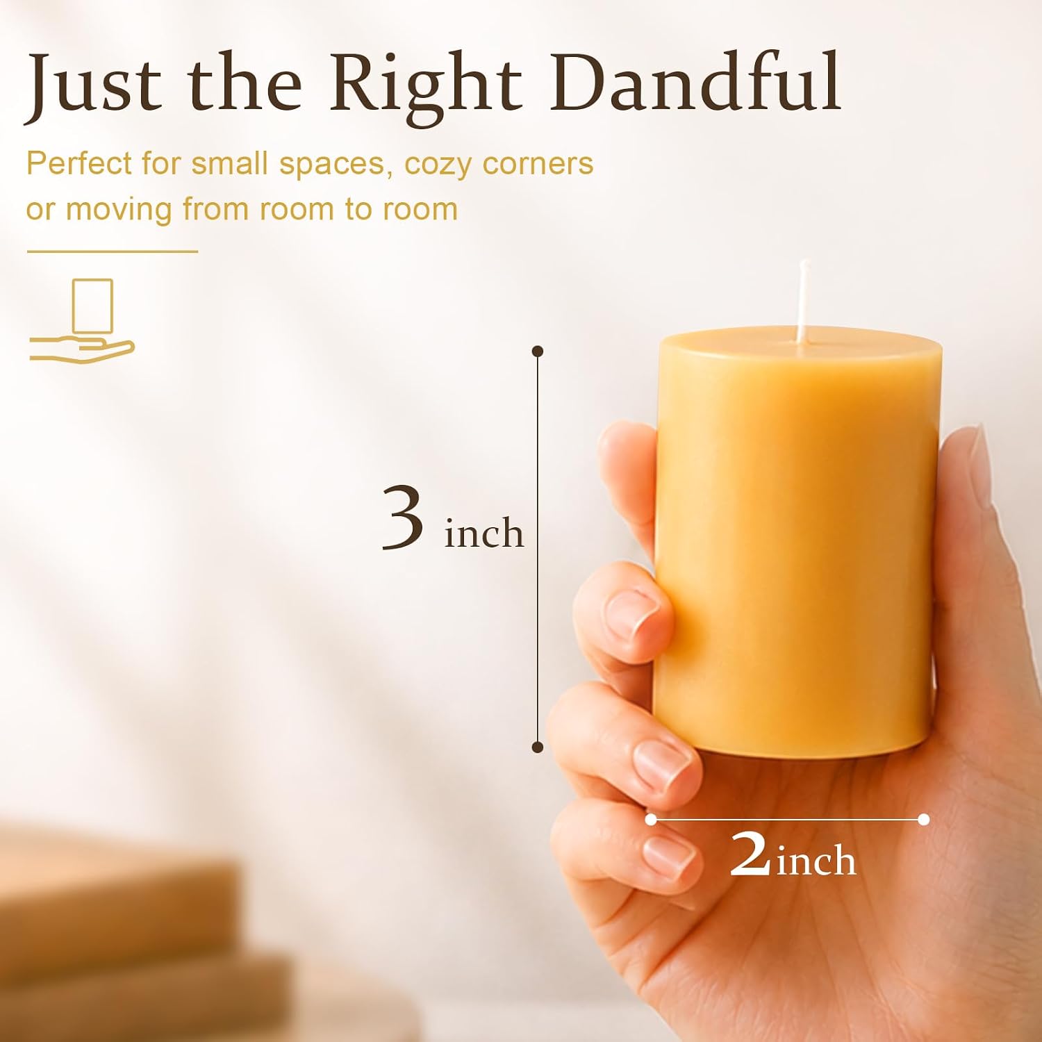 Two-Pack Natural Beeswax Pillar Candles