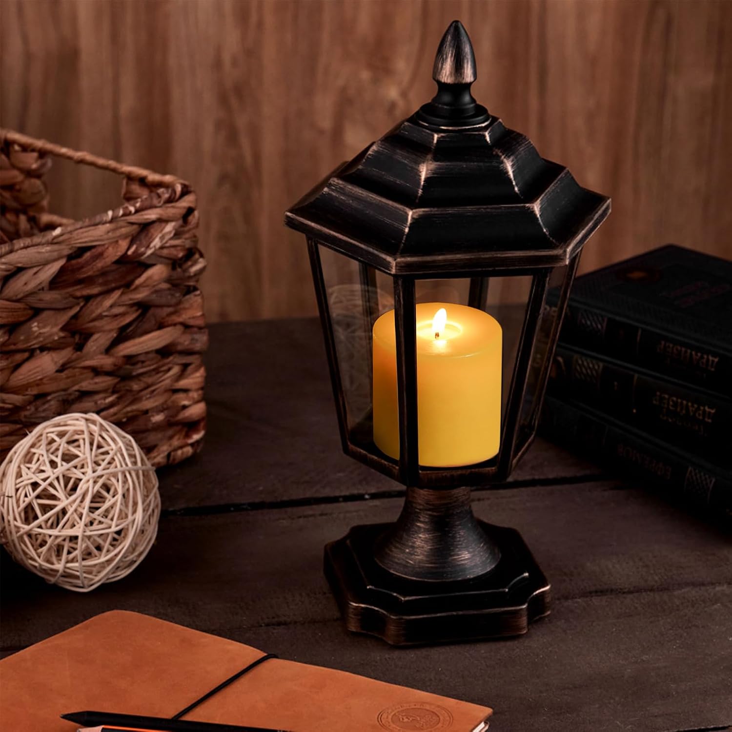 Two-Pack Yellow Unscented Beeswax Pillar Candles