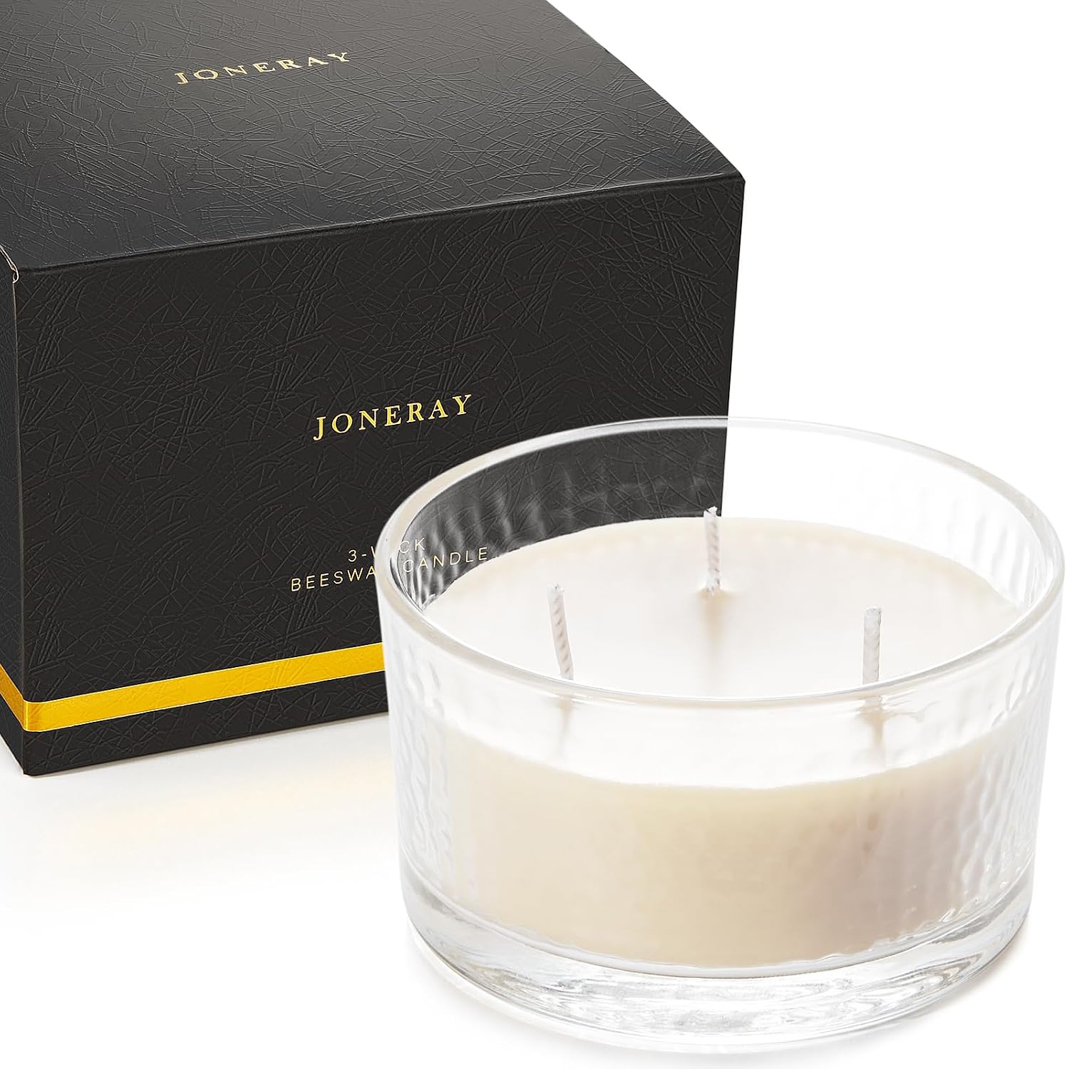 Unscented 3-Wick Beeswax Jar Candle